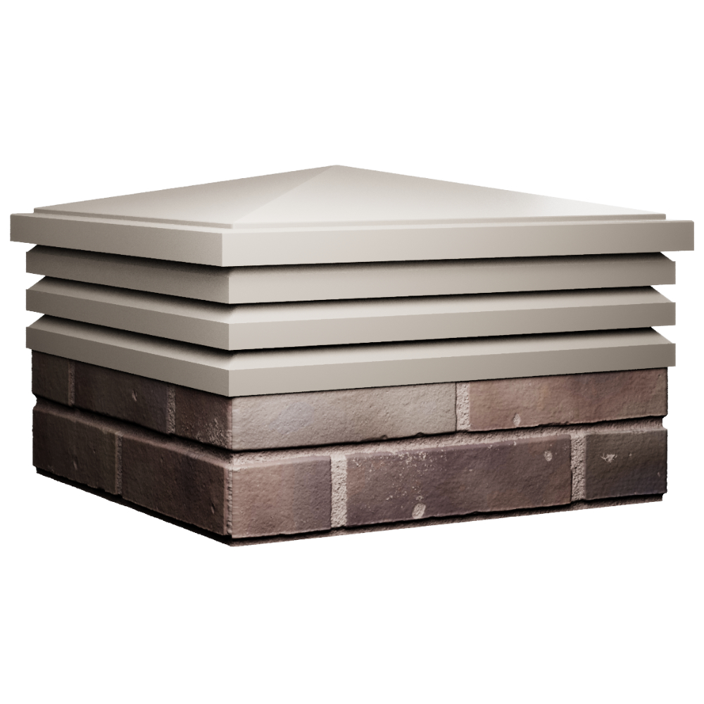 Колпак Zking Бона ХайТек Бежевый на столб 2х2 кирпича (513х513мм) в Шелехове фото