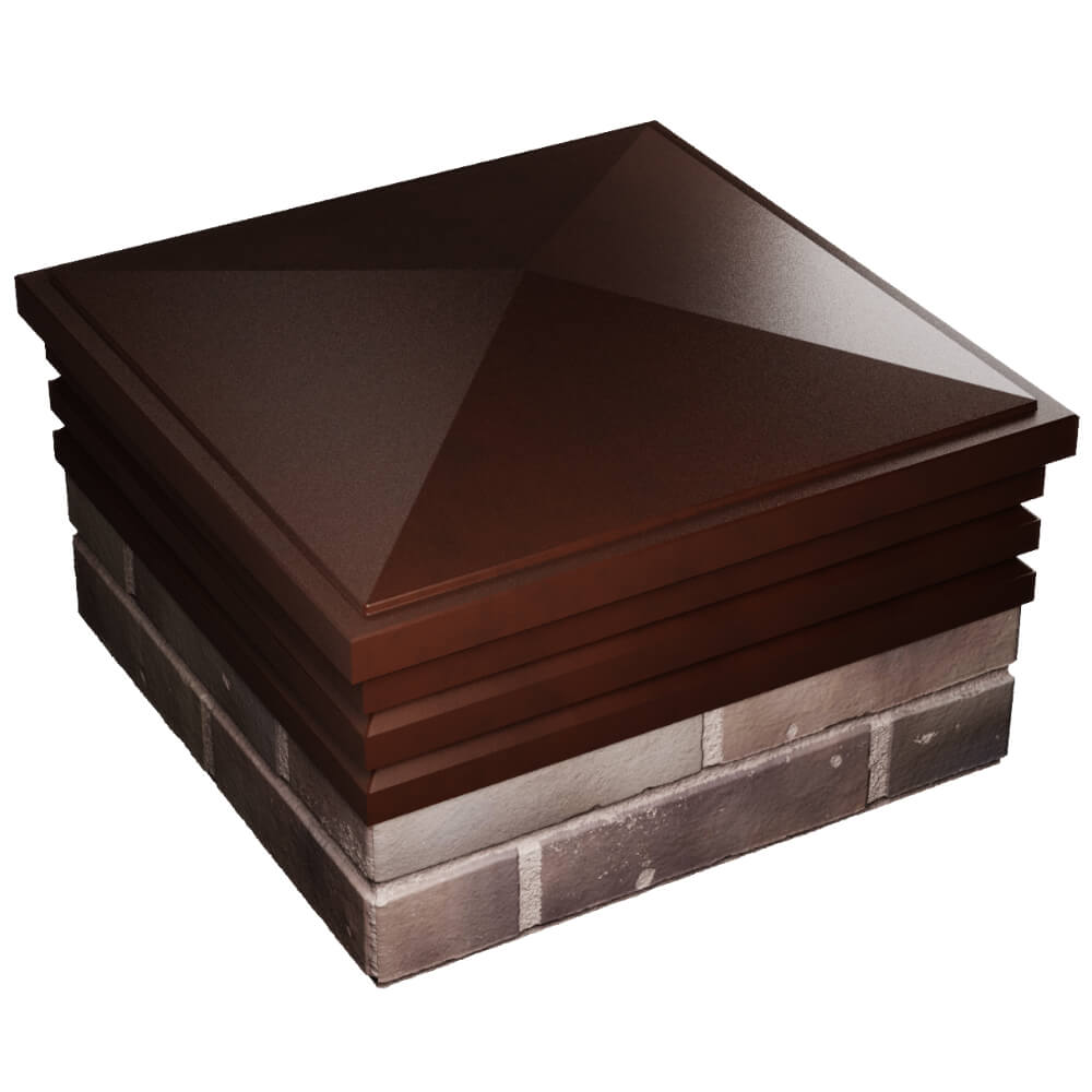 Колпак Zking Бона ХайТек Коричневый на столб 2х2 кирпича (513х513мм) в Шелехове фото