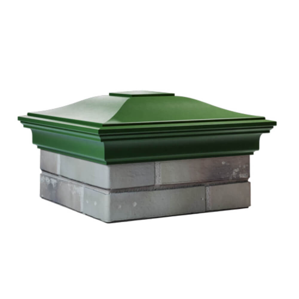 Колпак Zking Монблан Зеленый на столб 1.5х1.5 еврокирпича 0.7НФ (355х355мм) в Шелехове фото