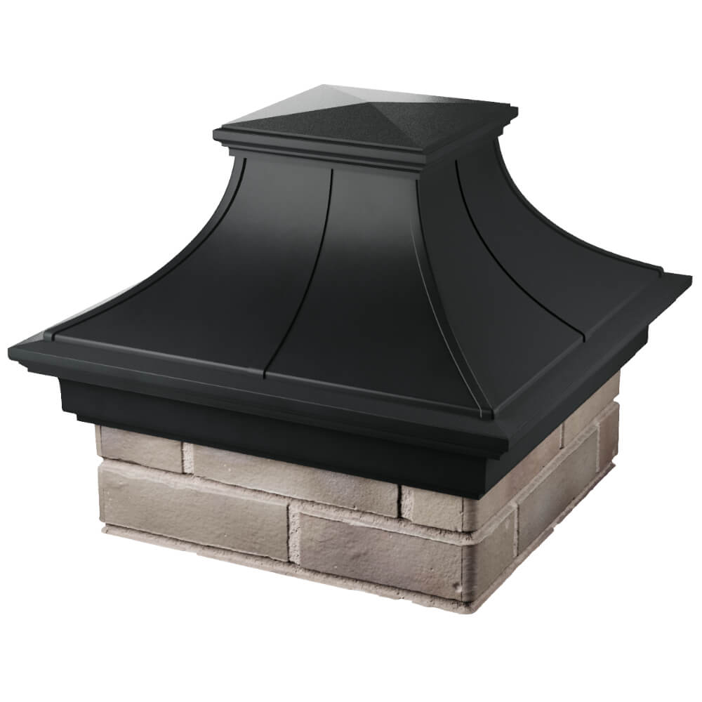 Колпак Zking Монблан Премиум Черный на столб 1.5х1.5 кирпича (385х385мм) в Шелехове фото
