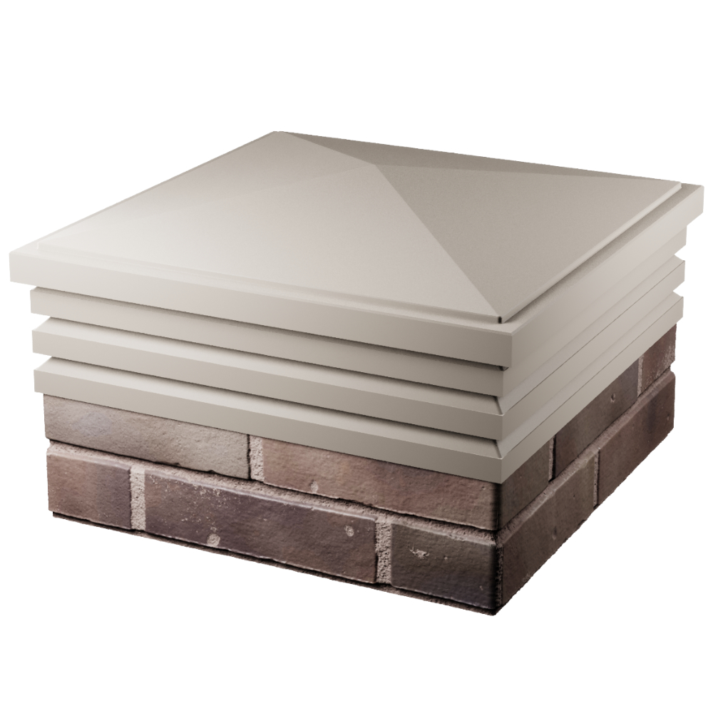 Колпак Zking Бона ХайТек Бежевый на столб 2х2 кирпича (513х513мм) в Шелехове фото