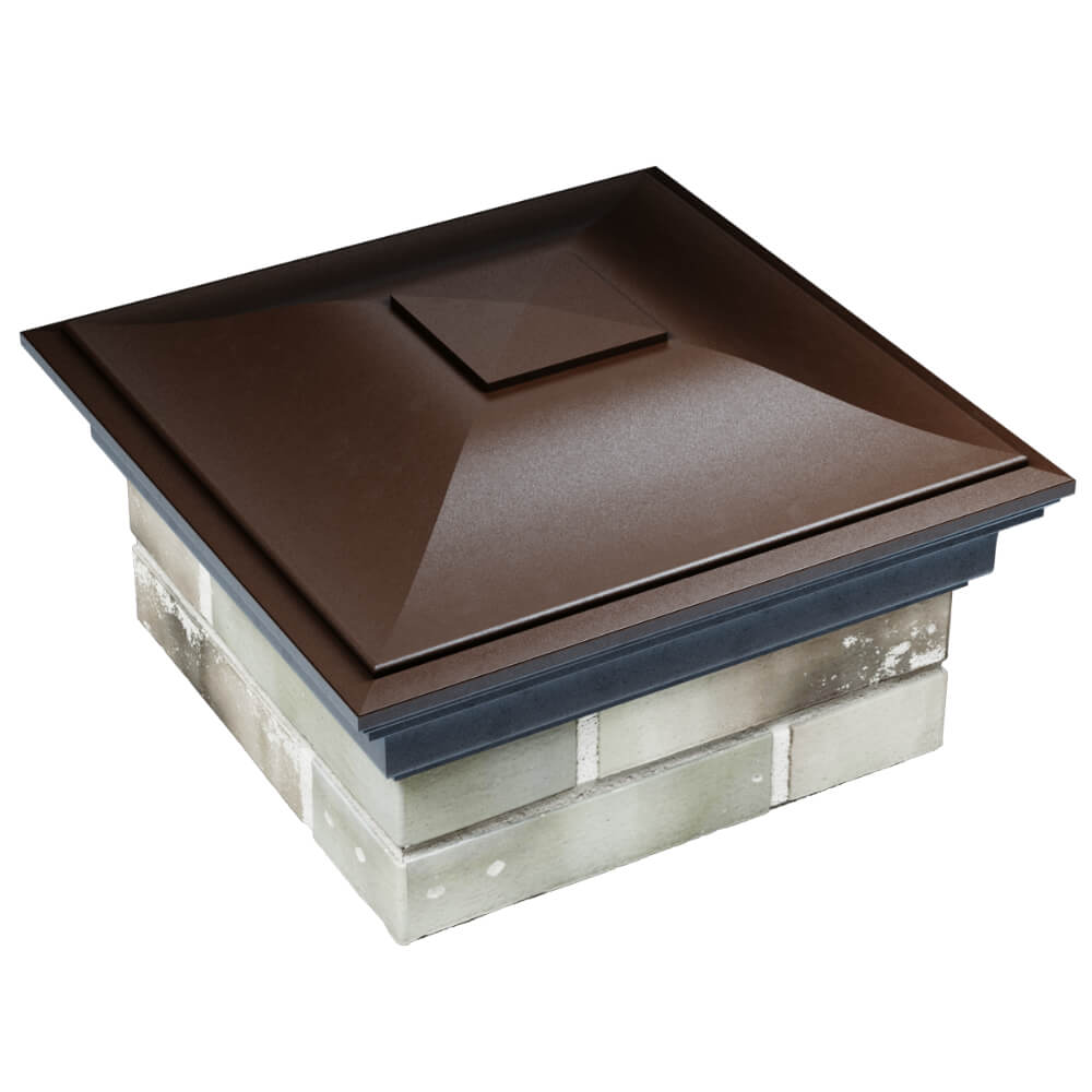 Колпак Zking Монблан Коричневый на столб 1.5х1.5 кирпича (385х385мм) в Шелехове фото