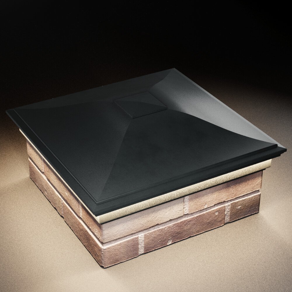 Колпак Zking Монблан Черный на столб 2х2 кирпича (515х515мм) c подсветкой в Шелехове фото