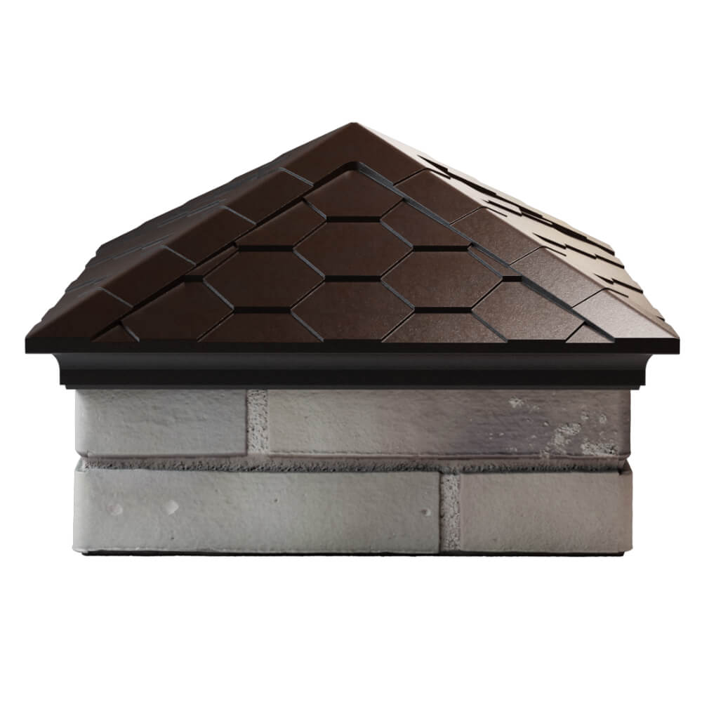 Колпак Zking Эверест Коричневый на столб 1.5х1.5 кирпича (390х390мм) Шелехов фото