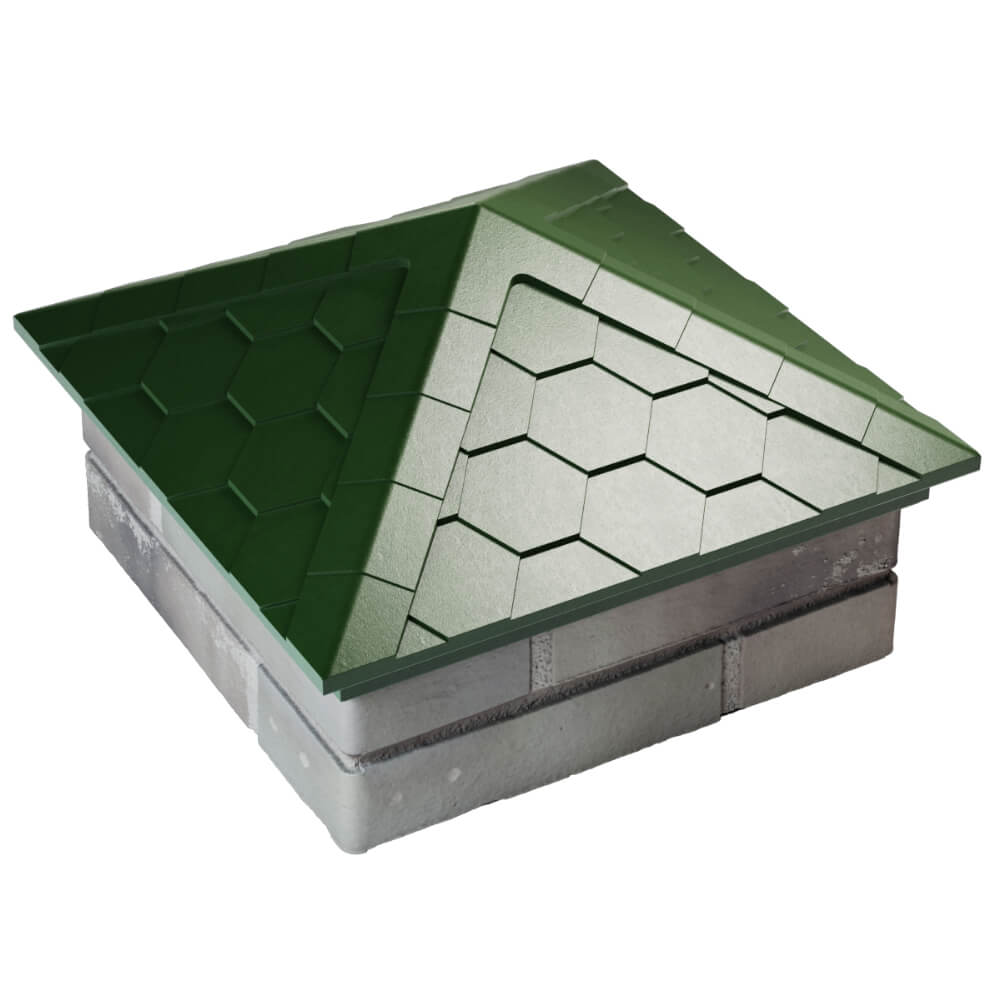 Колпак Zking Эверест Зеленый на столб 1.5х1.5 кирпича (390х390мм) в Шелехове фото