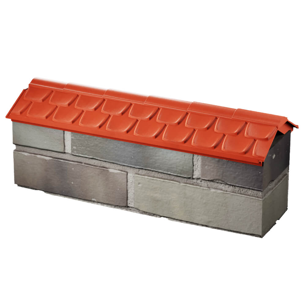 Парапет Zking Эльбрус Красный с посадкой на 0.5 кирпича (130мм) в Шелехове фото