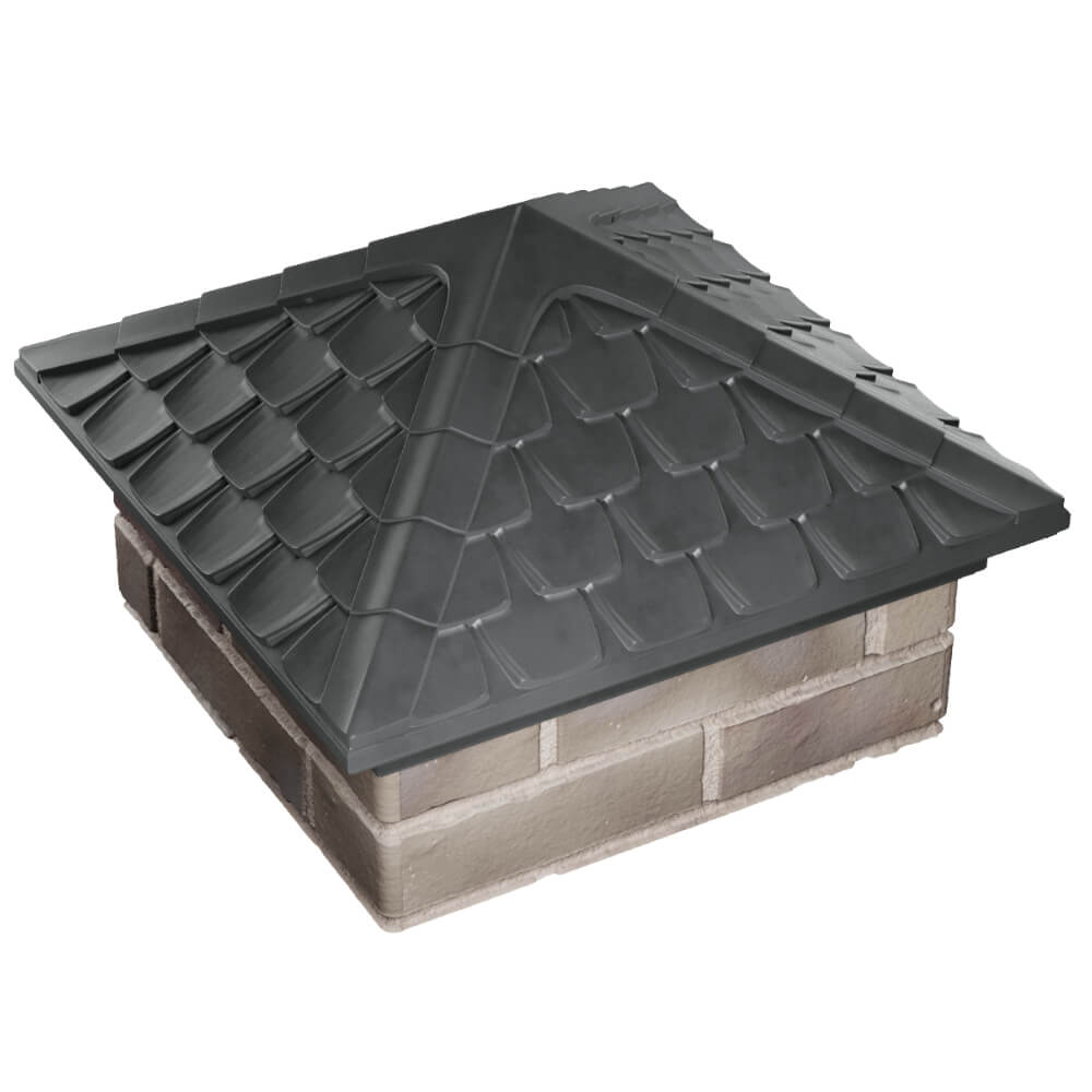 Колпак Zking Эльбрус Серый на столб 1.5х1.5 кирпича (385х385мм) в Шелехове фото