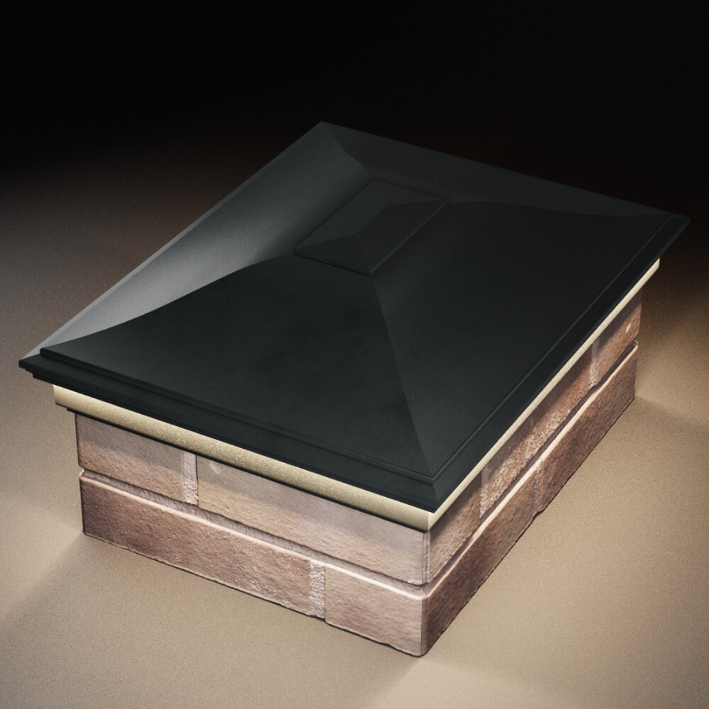 Колпак Zking Монблан Черный на столб 2х1.5 кирпича (515х385мм) c подсветкой в Шелехове фото