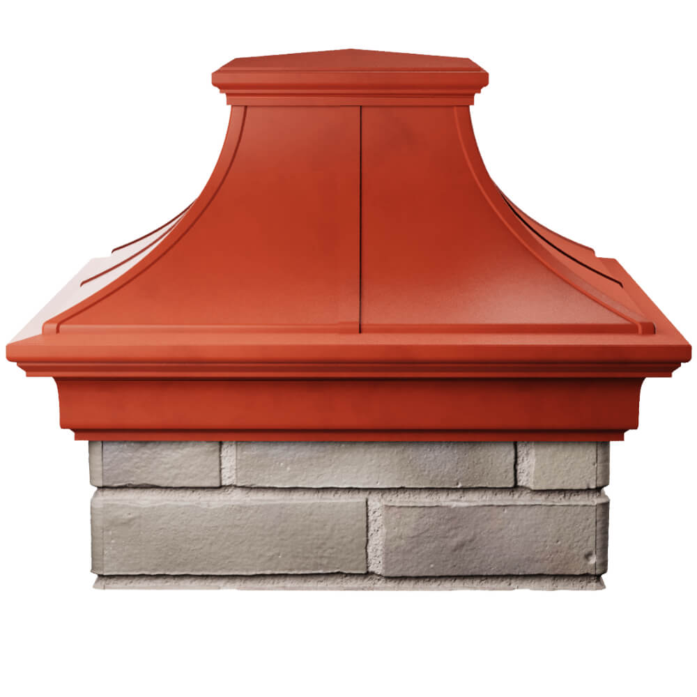 Колпак Zking Монблан Премиум Красный на столб 1.5х1.5 кирпича (385х385мм) Шелехов фото
