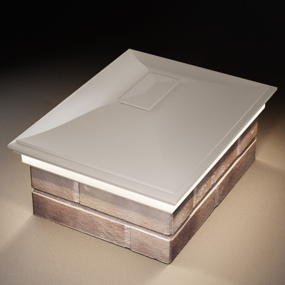 Колпак Zking Монблан Бежевый на столб 2х1.5 кирпича (515х385мм) c подсветкой в Шелехове фото