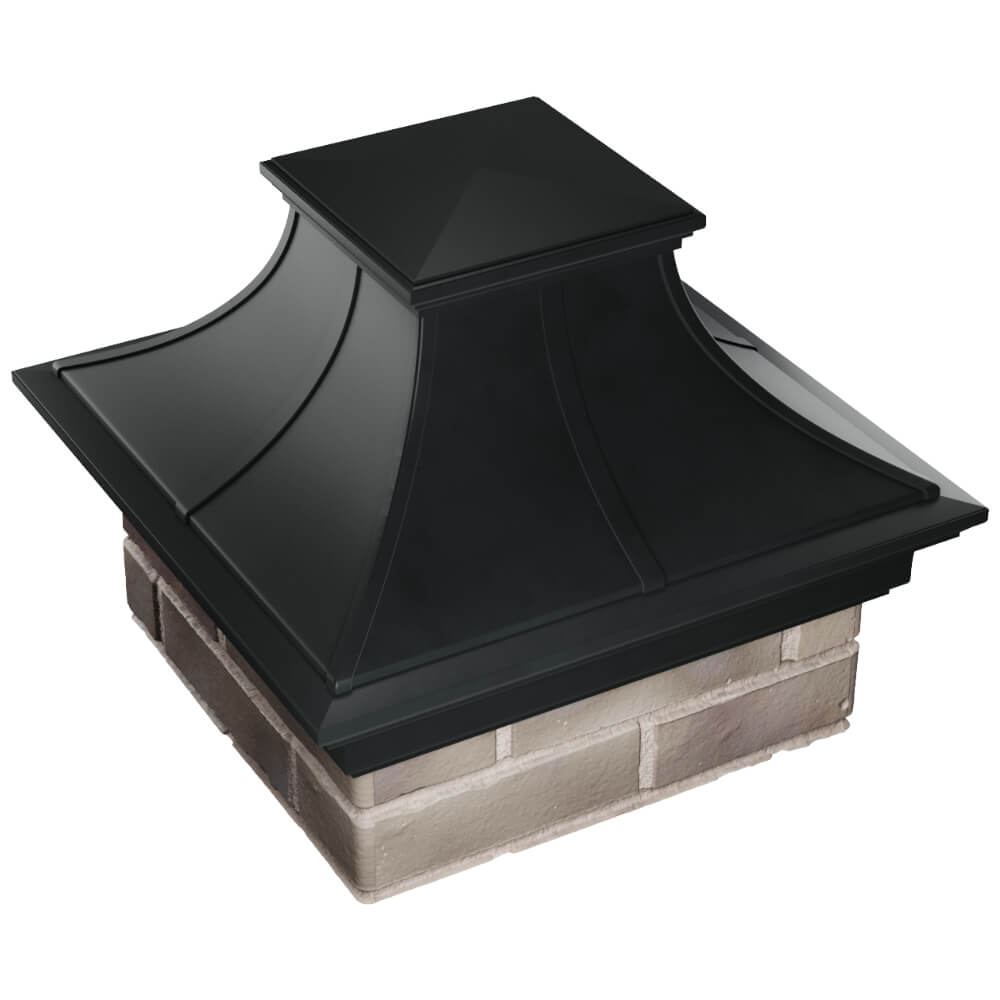 Колпак Zking Монблан Премиум Черный на столб 1.5х1.5 кирпича (385х385мм) в Шелехове фото
