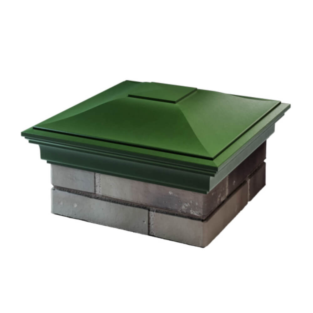 Колпак Zking Монблан Зеленый на столб 1.5х1.5 еврокирпича 0.7НФ (355х355мм) в Шелехове фото