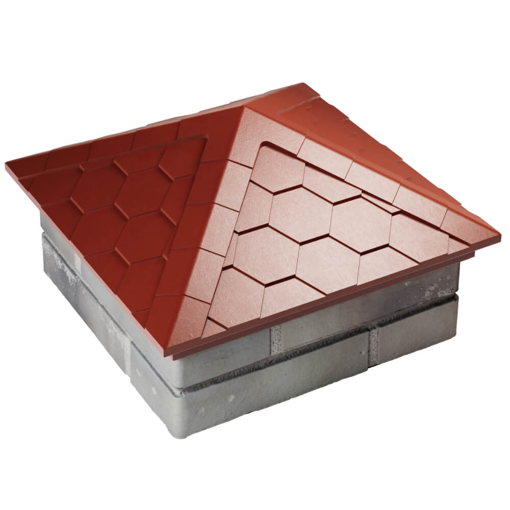 Колпак Zking Эверест Красный на столб 1.5х1.5 кирпича (390х390мм) в Шелехове фото