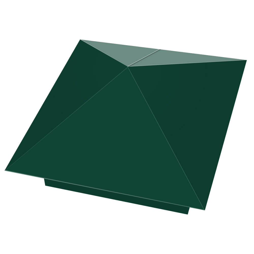 Колпак металлический 390х390мм RAL6005 Зеленый Мох заборный Шелехов фото