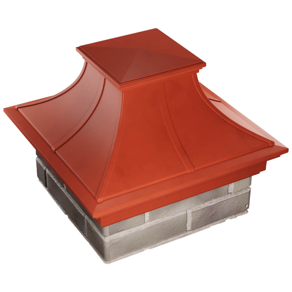 Колпак Zking Монблан Премиум Красный на столб 1.5х1.5 кирпича (385х385мм) в Шелехове фото