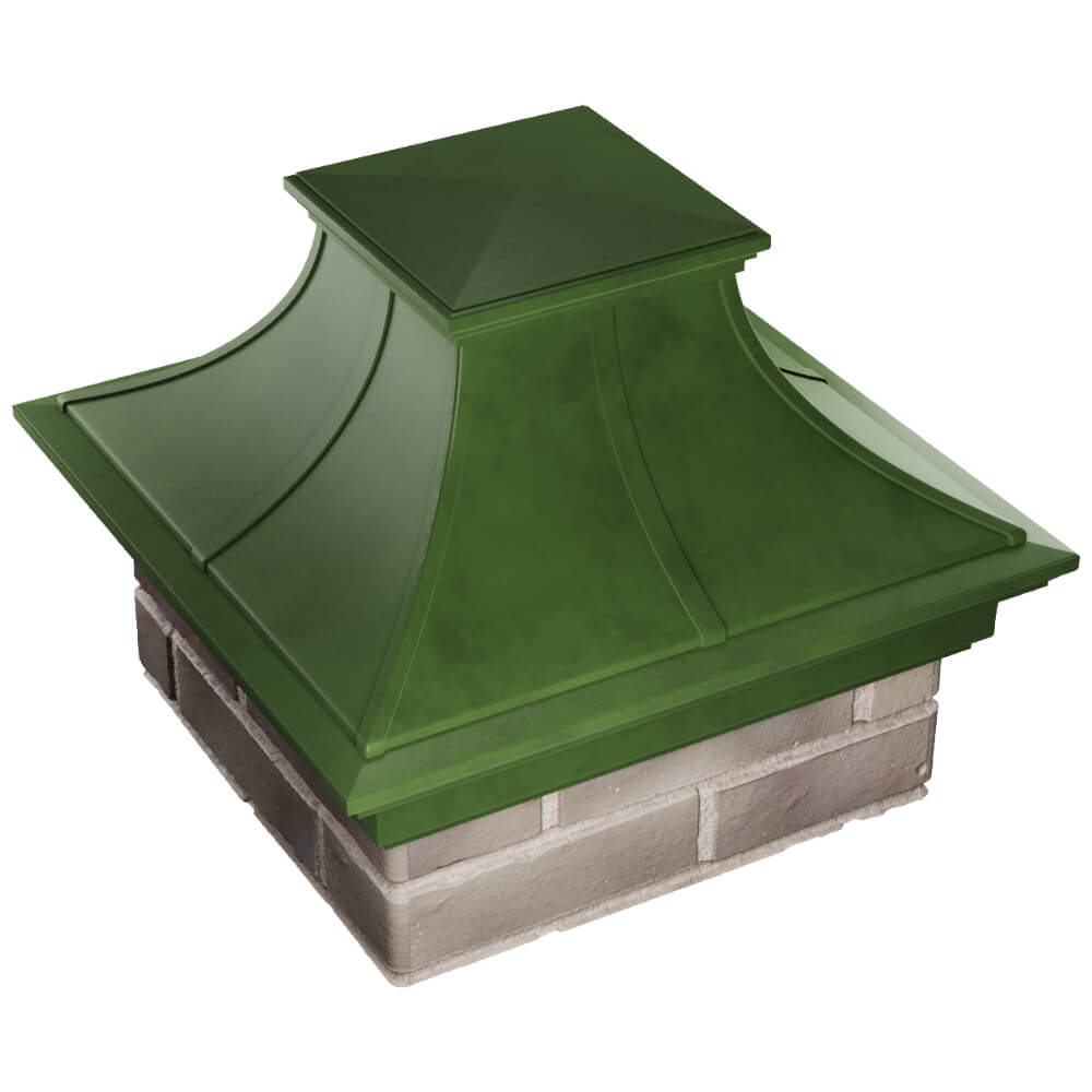 Колпак Zking Монблан Премиум Зеленый на столб 1.5х1.5 кирпича (385х385мм) в Шелехове фото