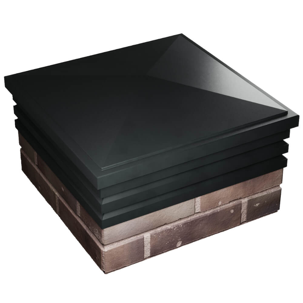 Колпак Zking Бона ХайТек Черный на столб 2х2 кирпича (513х513мм) в Шелехове фото