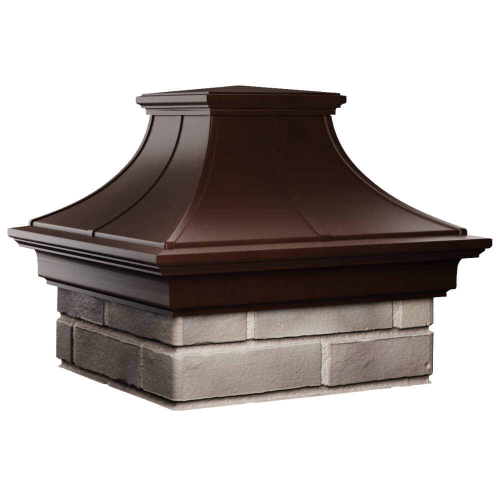 Колпак Zking Монблан Премиум Коричневый на столб 1.5х1.5 кирпича (385х385мм) в Шелехове фото