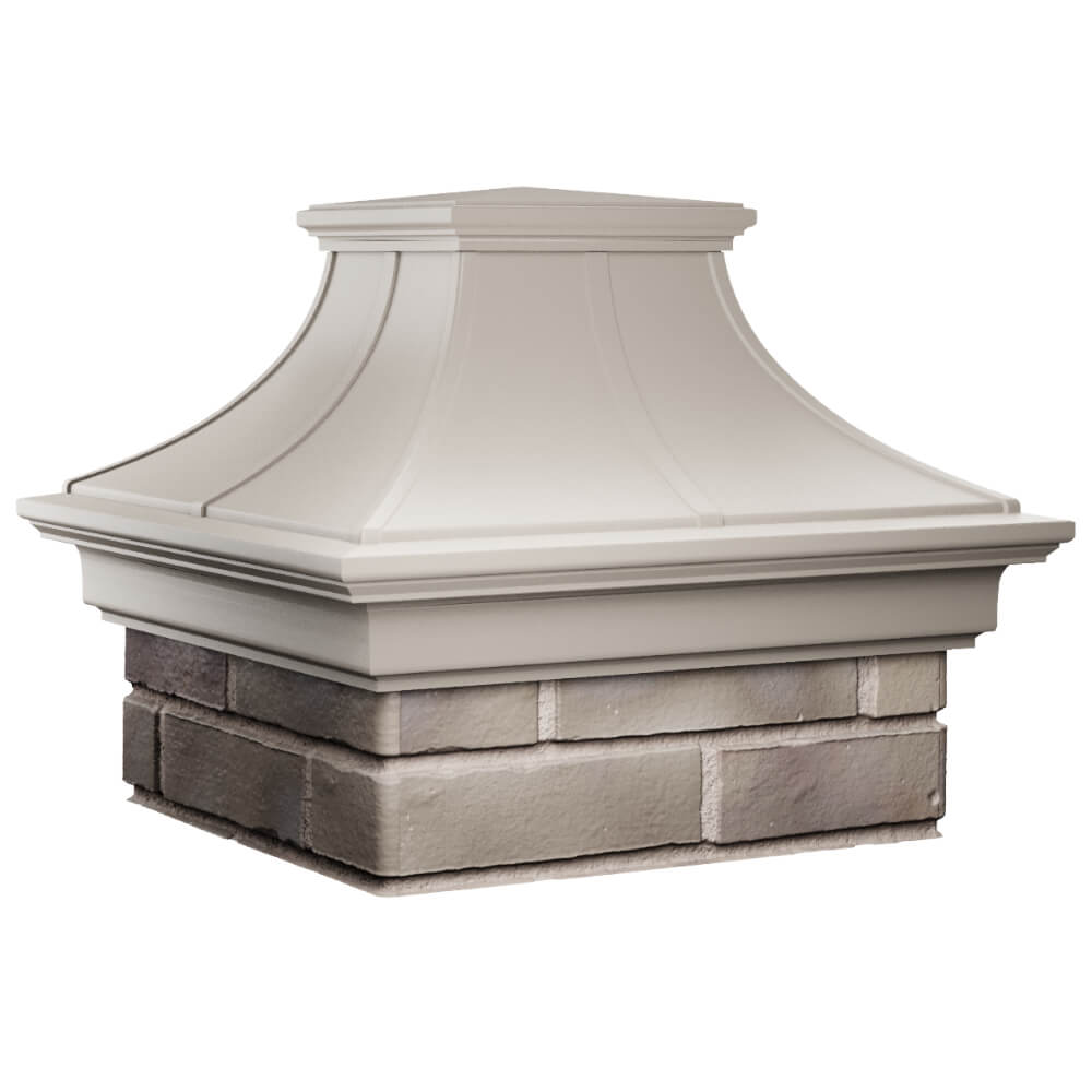 Колпак Zking Монблан Премиум Бежевый на столб 1.5х1.5 кирпича (385х385мм) в Шелехове фото