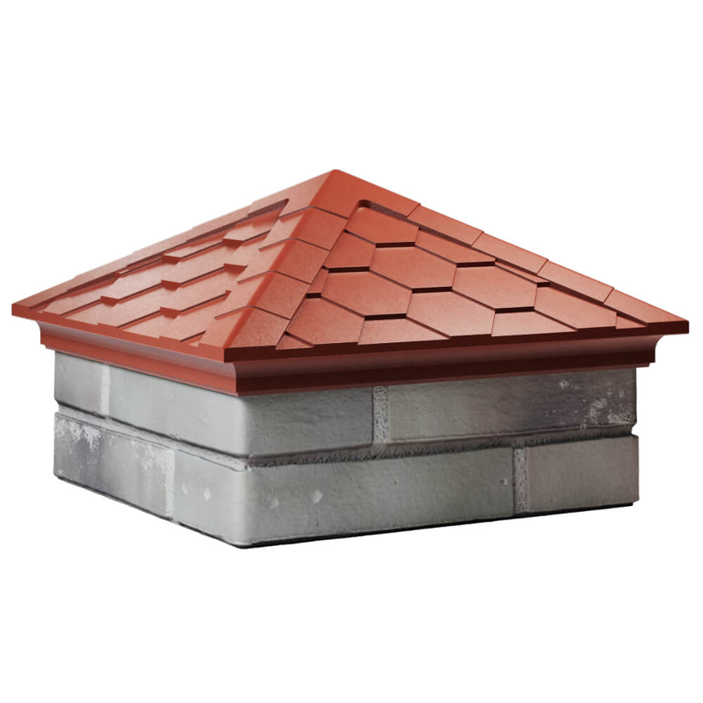 Колпак Zking Эверест Красный на столб 1.5х1.5 кирпича (390х390мм) в Шелехове фото