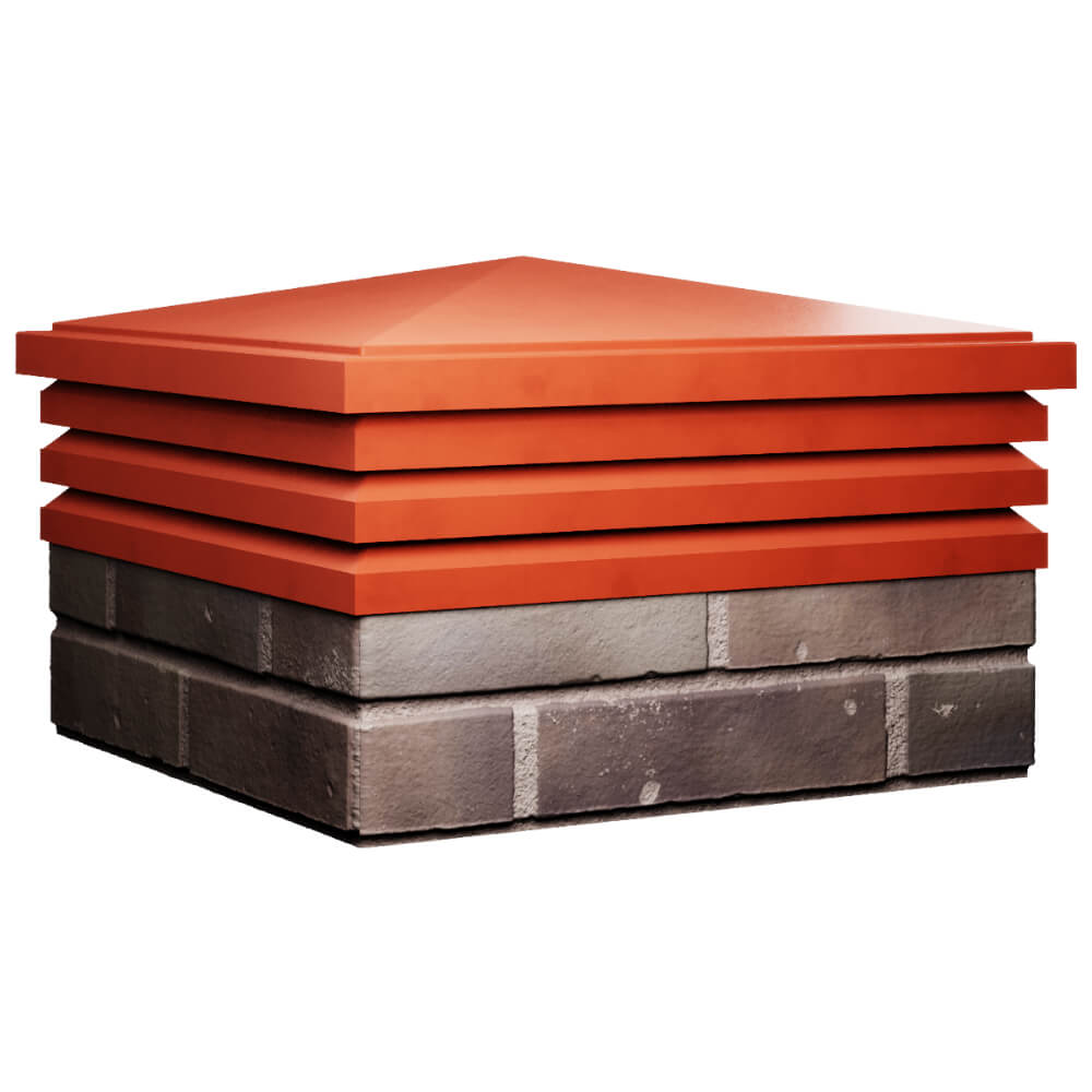 Колпак Zking Бона ХайТек Красный на столб 2х2 кирпича (513х513мм) в Шелехове фото