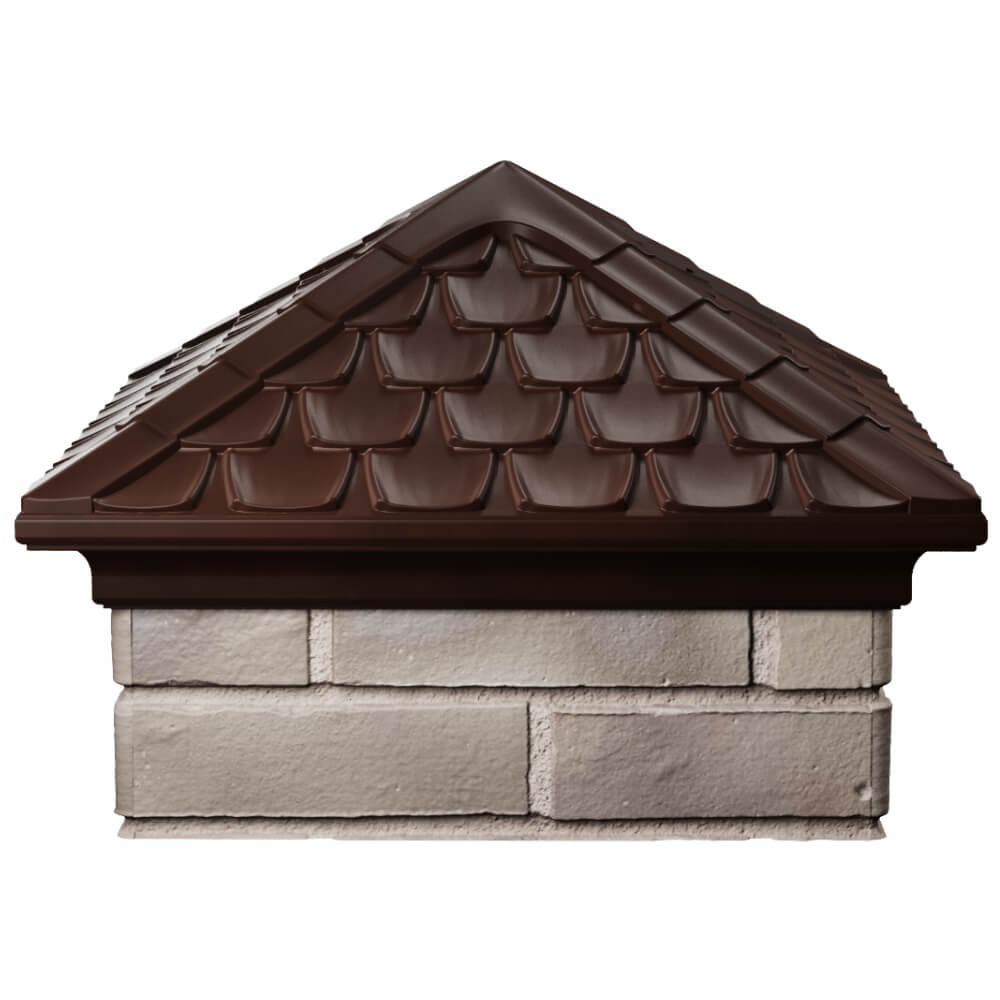 Колпак Zking Эльбрус Коричневый на столб 1.5х1.5 кирпича (385х385мм) Шелехов фото