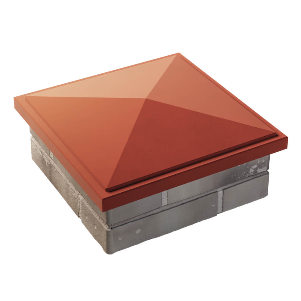 Колпак Zking БонаМоно Красный на столб 1.5х1.5 кирпича (385х385, 400х400мм) в Шелехове фото