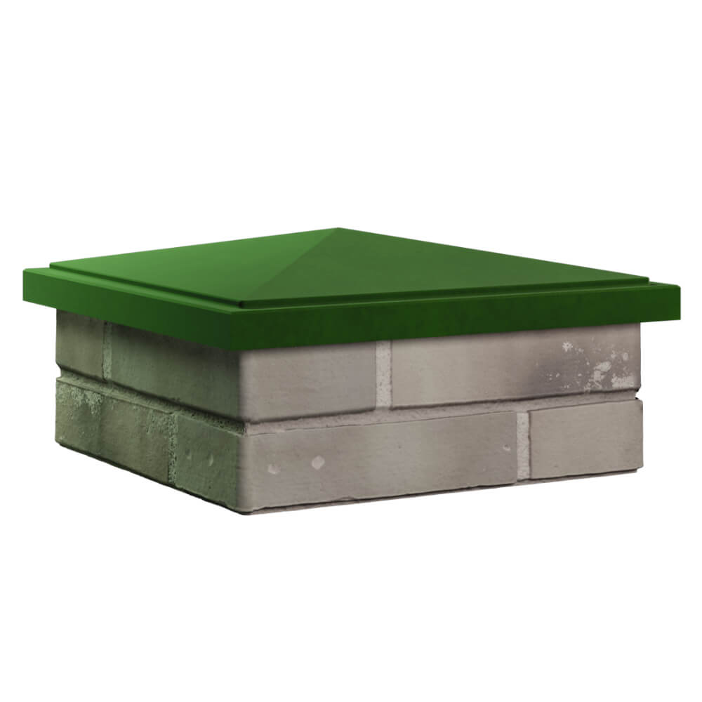 Колпак Zking БонаМоно Зеленый на столб 1.5х1.5 кирпича (385х385, 400х400мм) в Шелехове фото