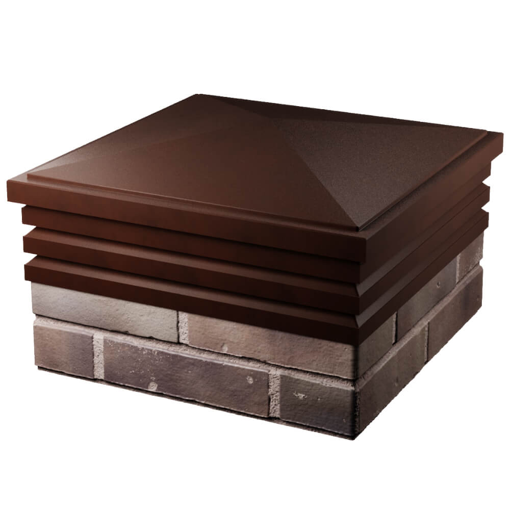 Колпак Zking Бона ХайТек Коричневый на столб 2х2 кирпича (513х513мм) в Шелехове фото