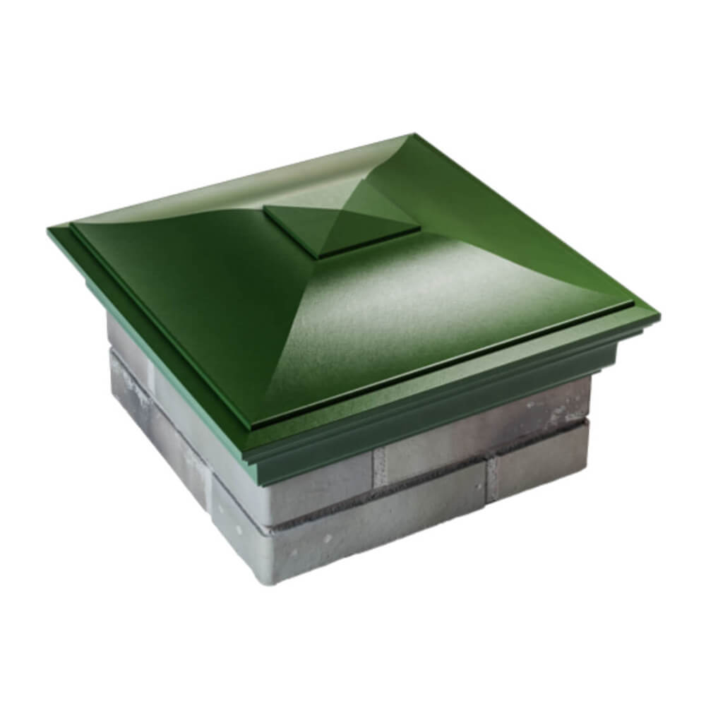 Колпак Zking Монблан Зеленый на столб 1.5х1.5 еврокирпича 0.7НФ (355х355мм) в Шелехове фото