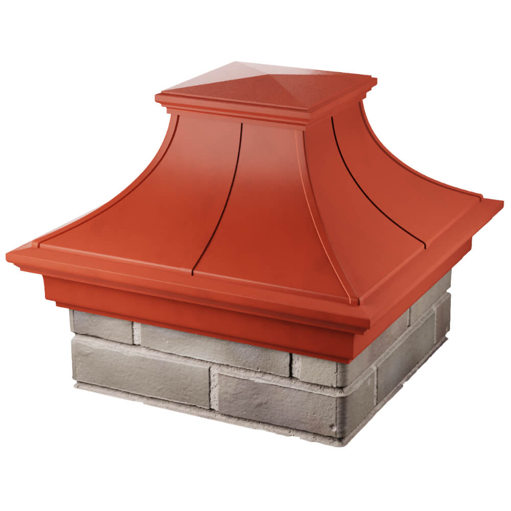 Колпак Zking Монблан Премиум Красный на столб 1.5х1.5 кирпича (385х385мм) в Шелехове фото