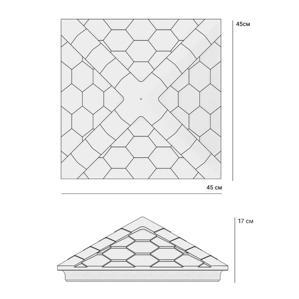 Колпак Zking Эверест Серый на столб 1.5х1.5 кирпича (390х390мм) в Шелехове фото
