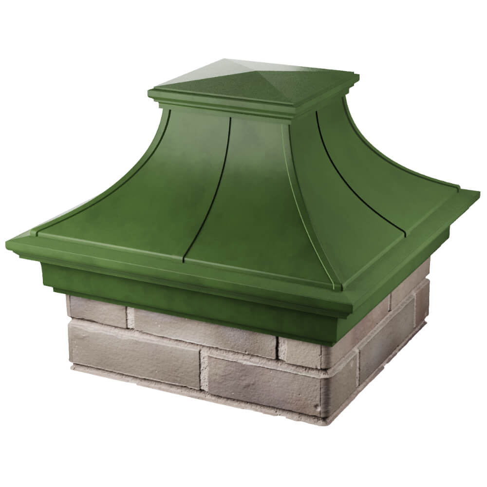 Колпак Zking Монблан Премиум Зеленый на столб 1.5х1.5 кирпича (385х385мм) в Шелехове фото