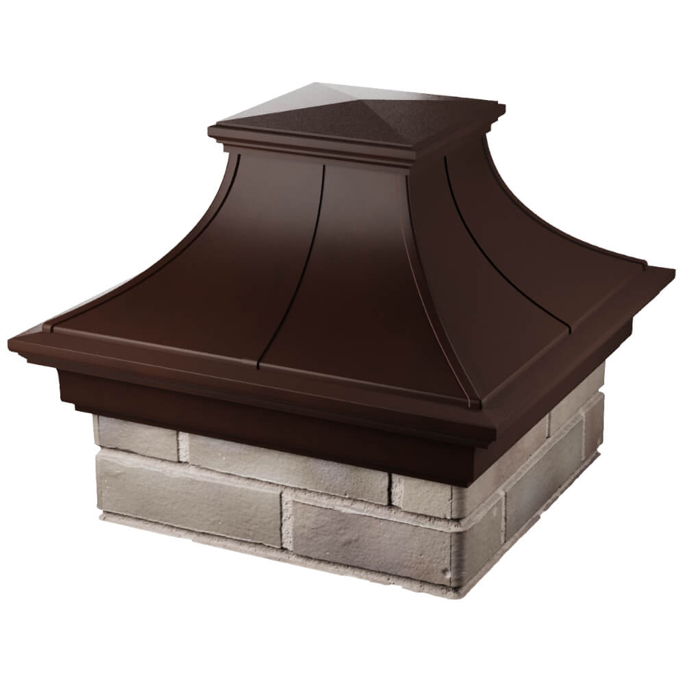 Колпак Zking Монблан Премиум Коричневый на столб 1.5х1.5 кирпича (385х385мм) в Шелехове фото