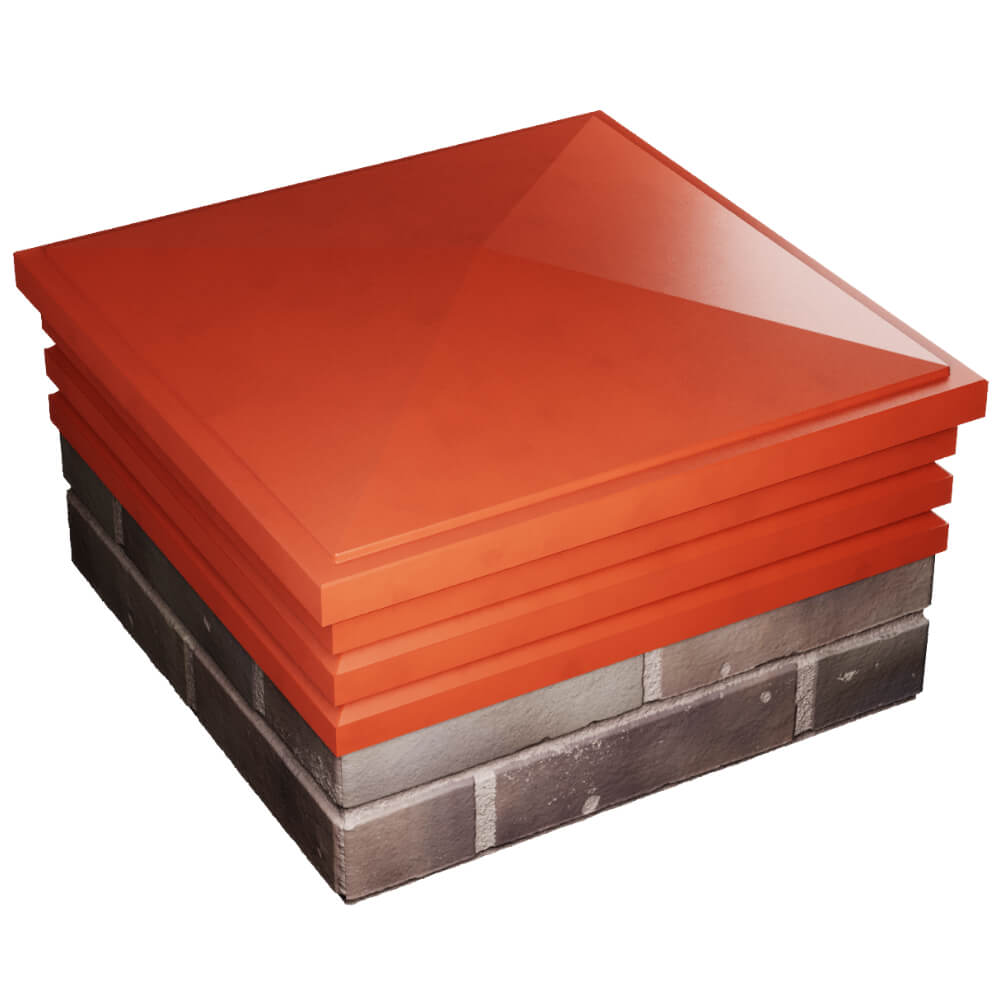 Колпак Zking Бона ХайТек Красный на столб 2х2 кирпича (513х513мм) в Шелехове фото