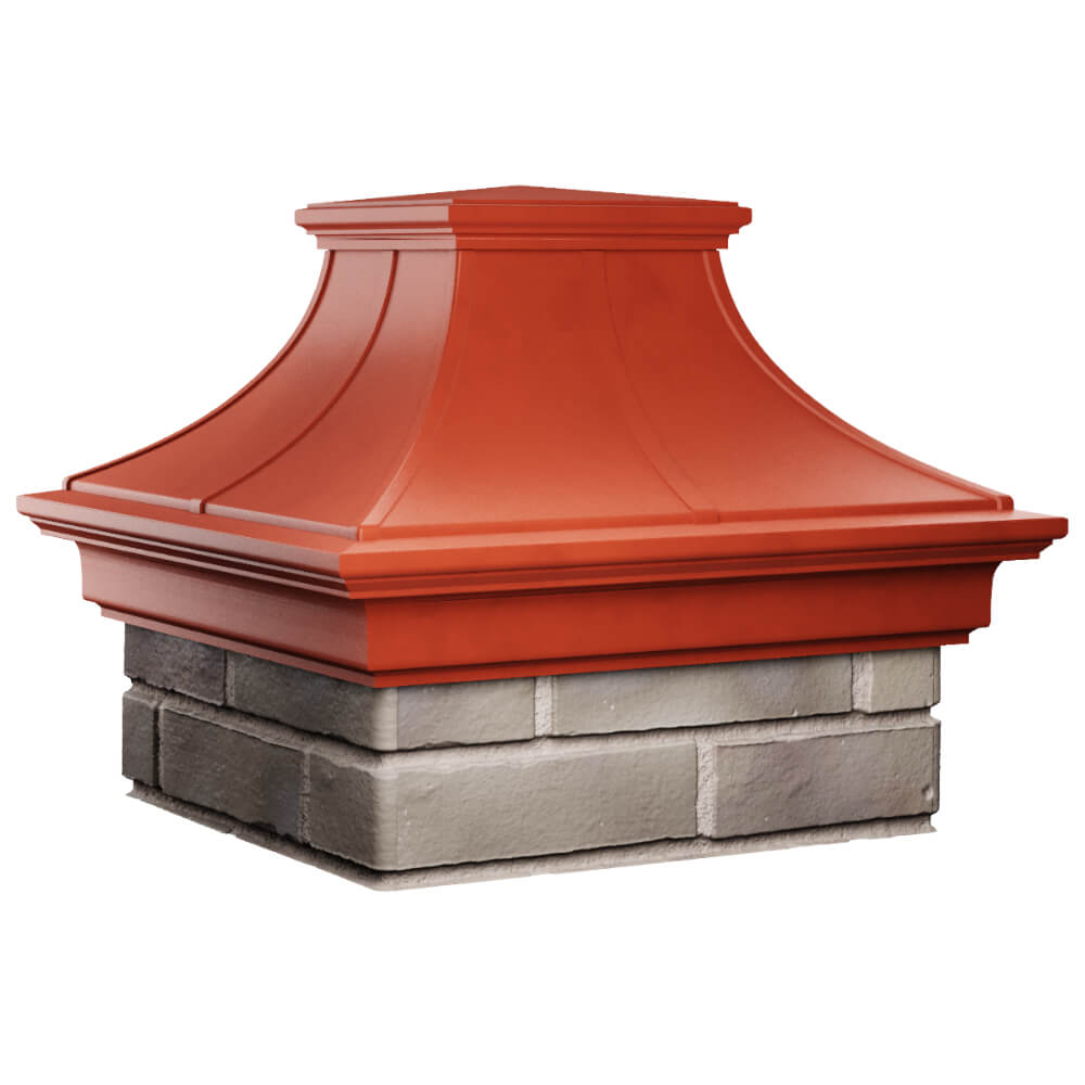 Колпак Zking Монблан Премиум Красный на столб 1.5х1.5 кирпича (385х385мм) в Шелехове фото