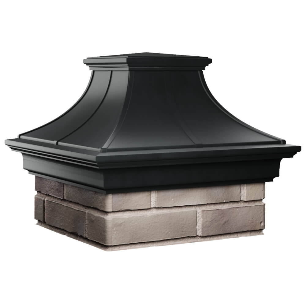 Колпак Zking Монблан Премиум Черный на столб 1.5х1.5 кирпича (385х385мм) в Шелехове фото