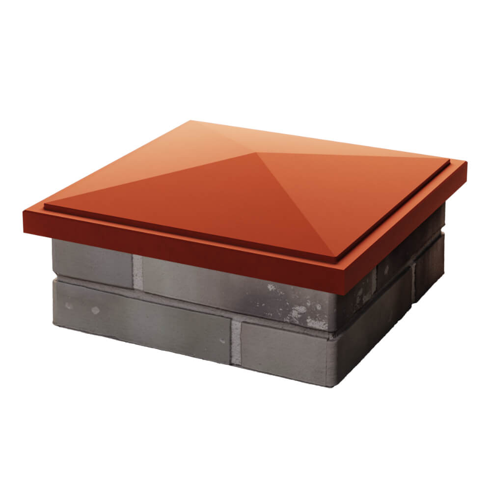 Колпак Zking БонаМоно Красный на столб 1.5х1.5 кирпича (385х385, 400х400мм) в Шелехове фото