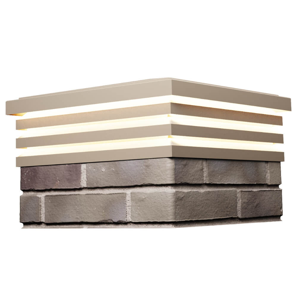 Колпак Zking Бона ХайТек Бежевый на столб 1.5х1.5 кирпича (385х385мм) с подсветкой в Шелехове фото