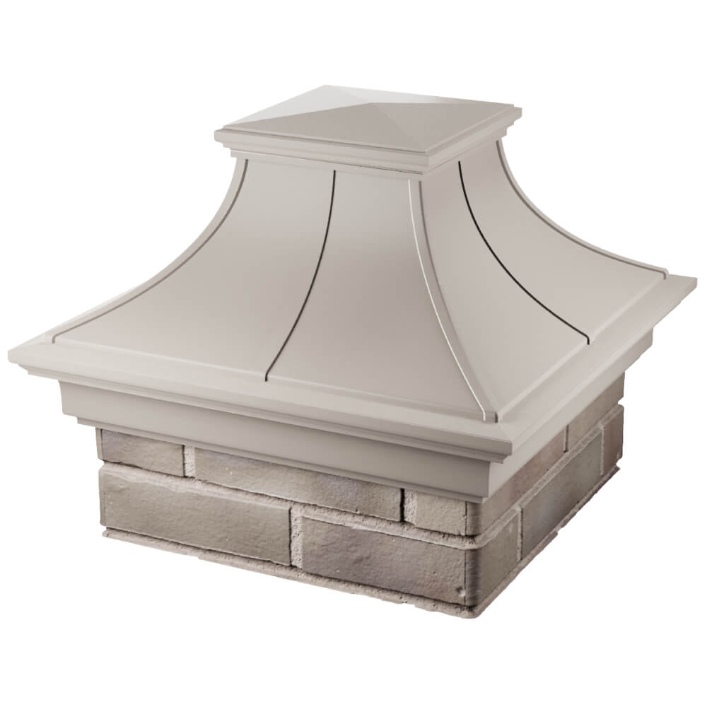 Колпак Zking Монблан Премиум Бежевый на столб 1.5х1.5 кирпича (385х385мм) в Шелехове фото