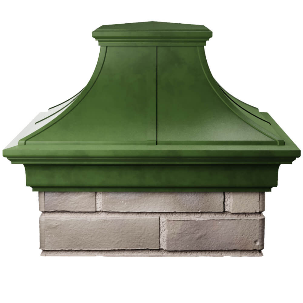 Колпак Zking Монблан Премиум Зеленый на столб 1.5х1.5 кирпича (385х385мм) Шелехов фото