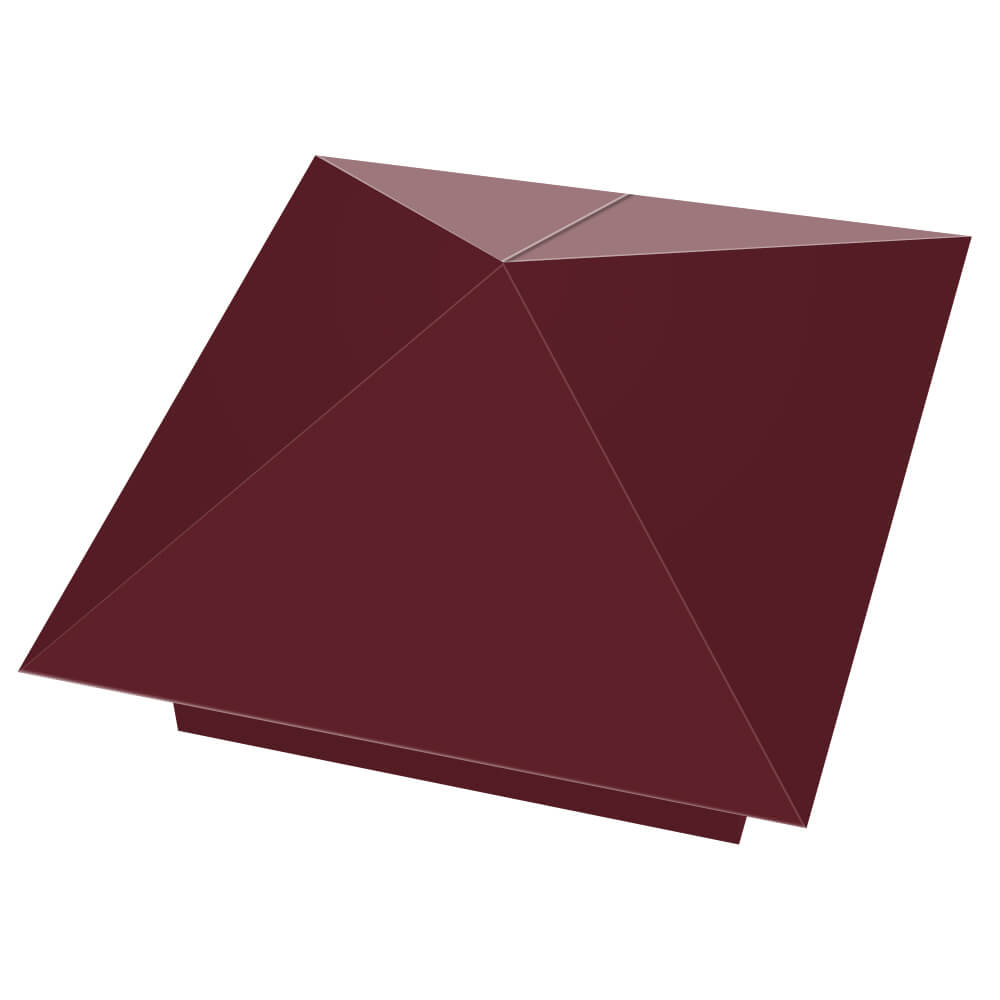 Колпак металлический 390х390мм RAL3005 Красное Вино заборный Шелехов фото