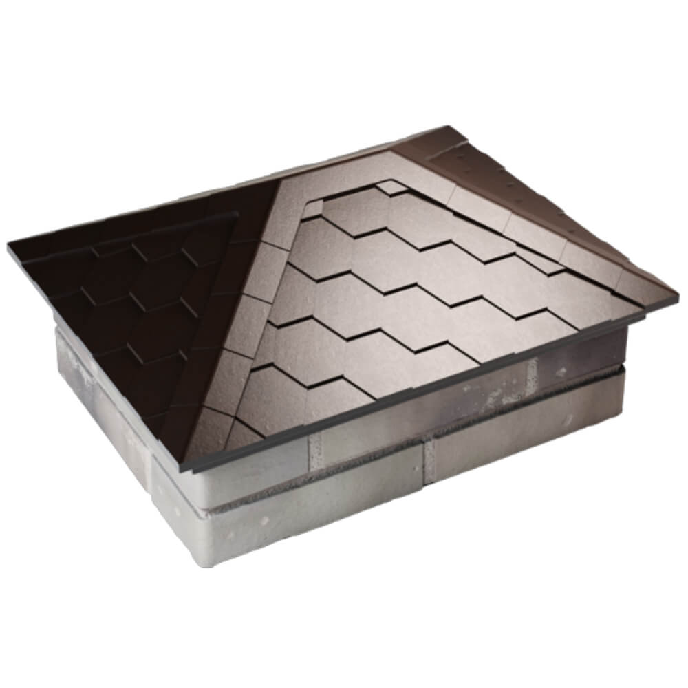 Колпак Zking Эверест Коричневый на столб 2х1.5 кирпича (520х390мм) Шелехов фото