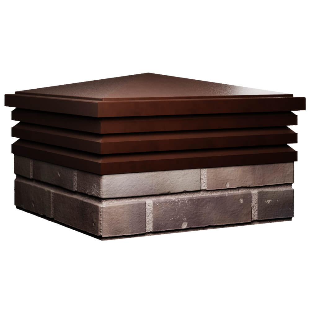 Колпак Zking Бона ХайТек Коричневый на столб 2х2 кирпича (513х513мм) в Шелехове фото