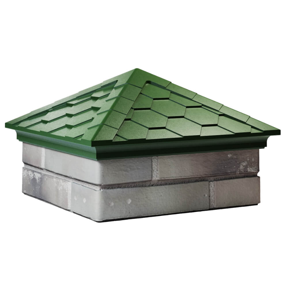 Колпак Zking Эверест Зеленый на столб 1.5х1.5 кирпича (390х390мм) в Шелехове фото