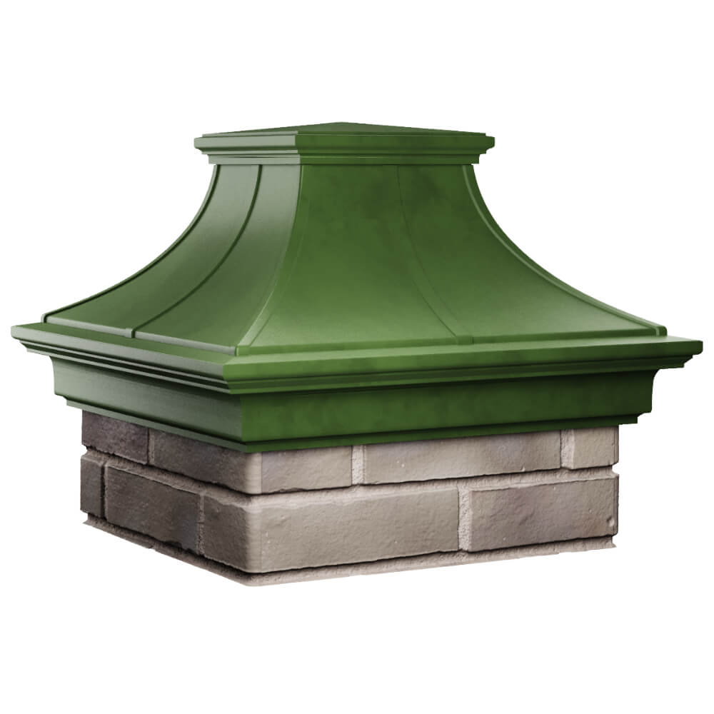 Колпак Zking Монблан Премиум Зеленый на столб 1.5х1.5 кирпича (385х385мм) в Шелехове фото