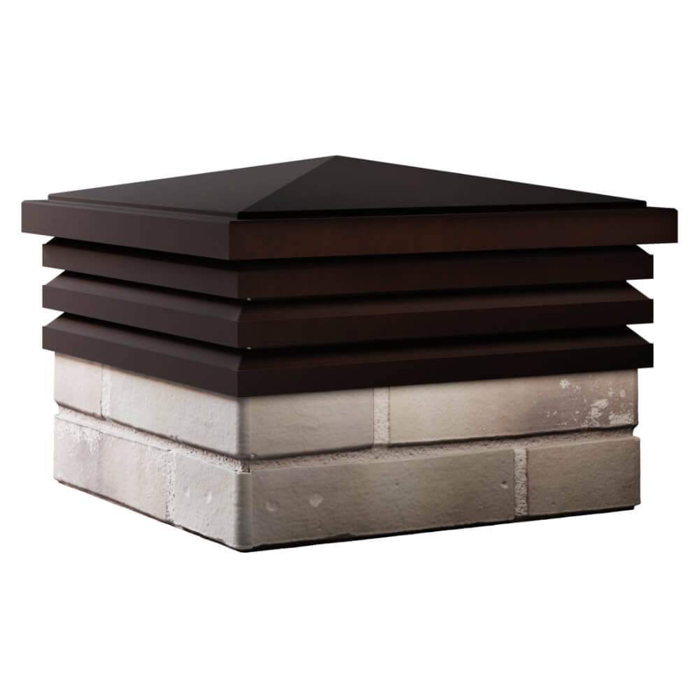 Колпак Zking Бона ХайТек Коричневый на столб 1.5х1.5 кирпича (385х385мм) в Шелехове фото